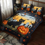 Ensemble de lit matelassé 3 pièces - Chat d'Halloween