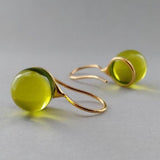 Boucles d'oreilles gouttes vert olive