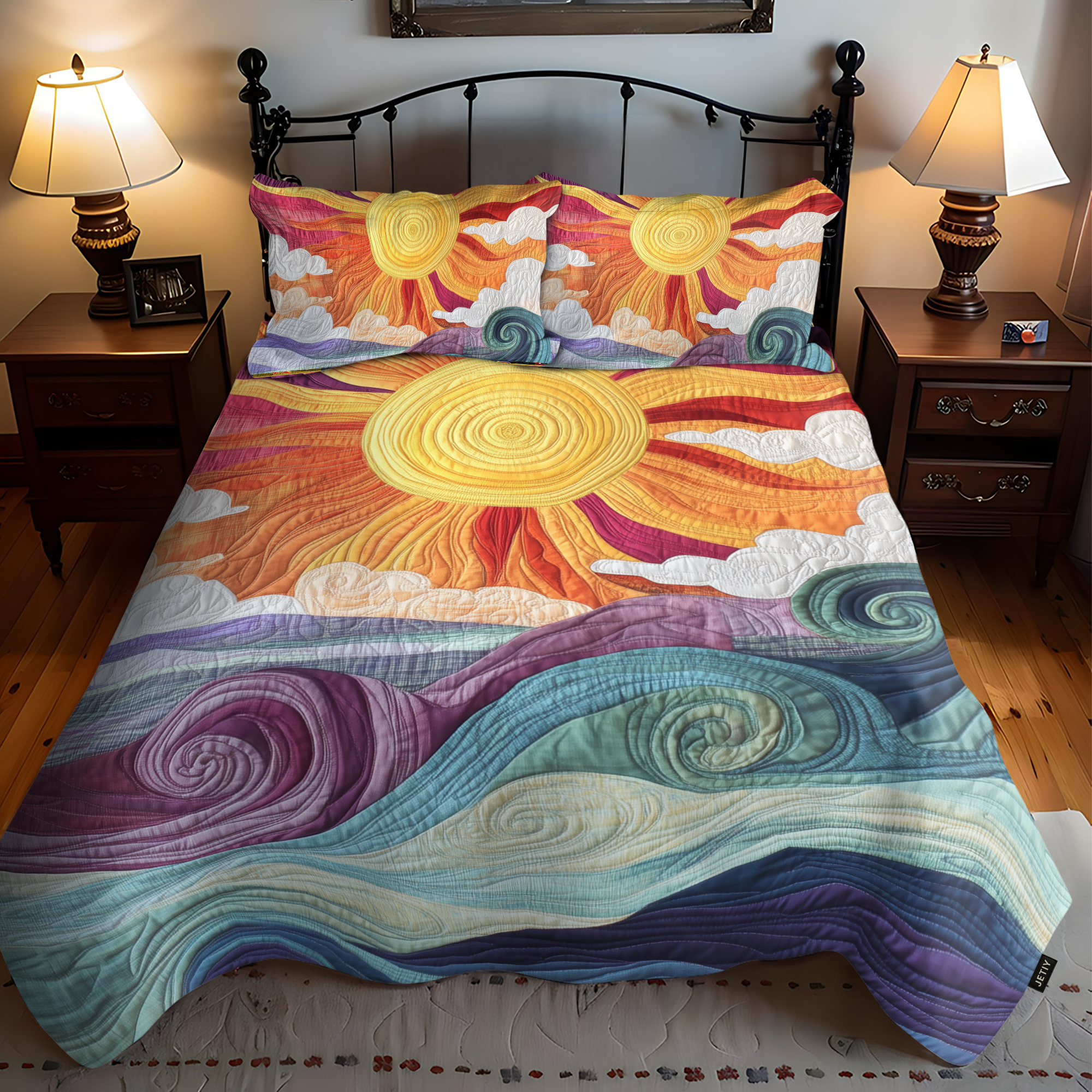 Ensemble de lit matelassé 3 pièces - Soleil
