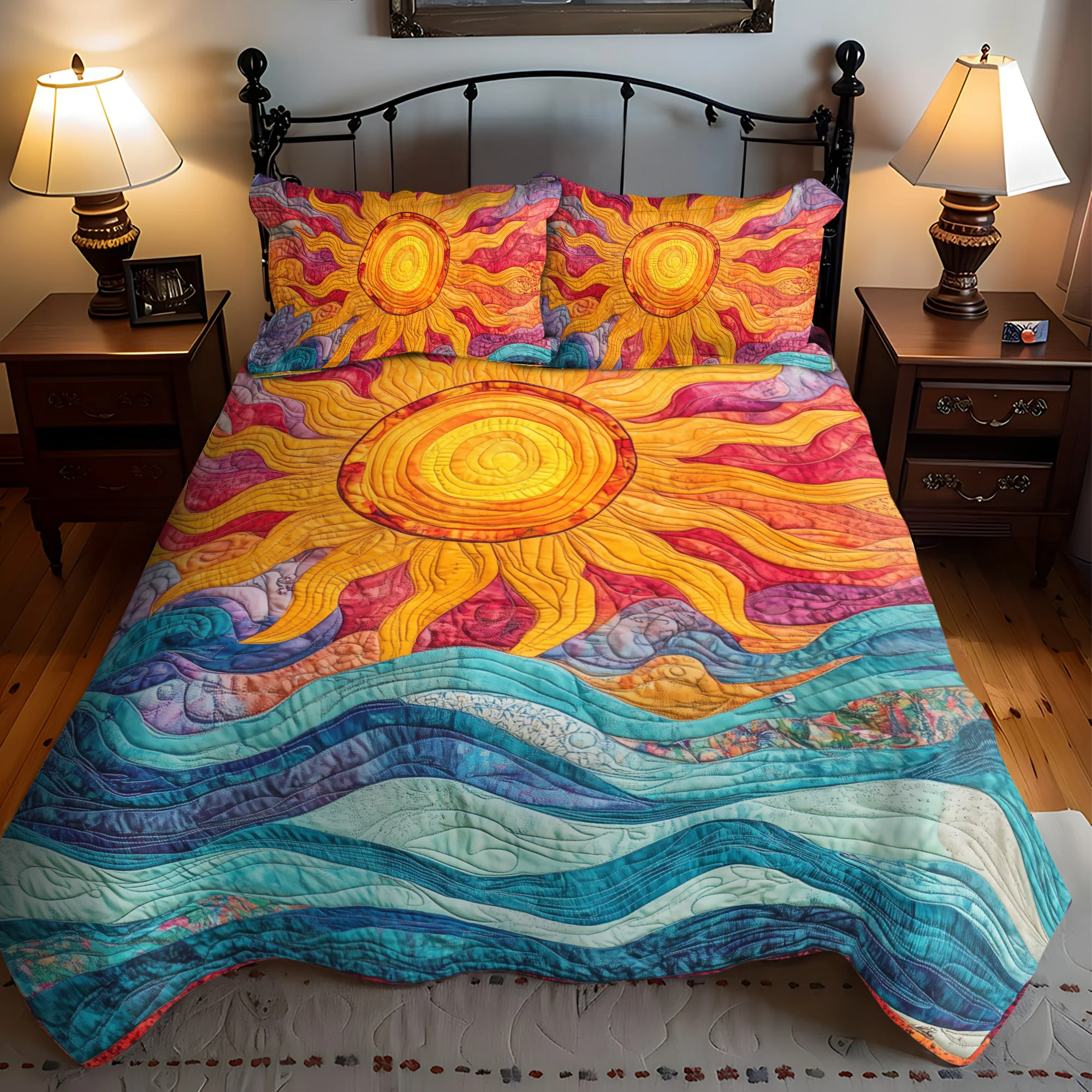 Ensemble de lit matelassé 3 pièces - Soleil