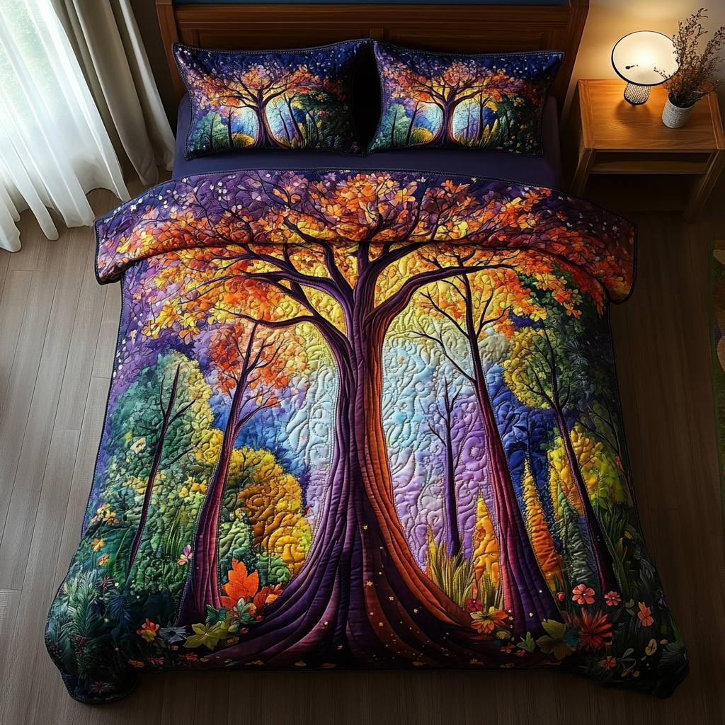 Parure de lit matelassée 3 pièces Grande Forêt – vue 4