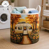 Panier à linge matelassé Caravane Vintage
