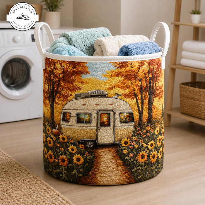 Panier à linge matelassé Caravane Vintage