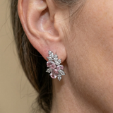 Boucles d'oreilles fleurs Talia | Or blanc