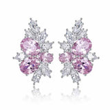Boucles d'oreilles fleurs Talia | Or blanc