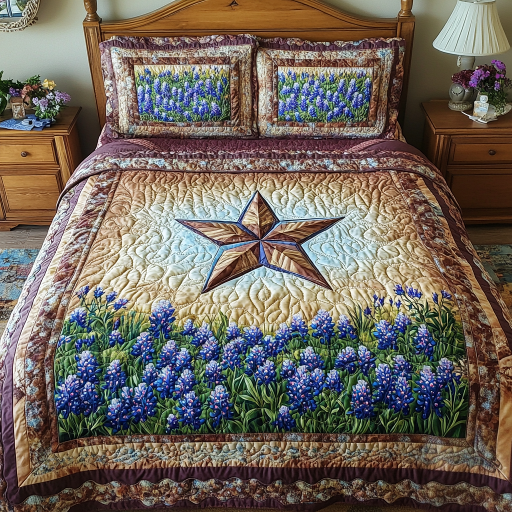 Ensemble de lit matelassé 3 pièces - Fierté du Texas