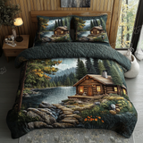 Ensemble de lit matelassé 3 pièces - Log Cabin Intemporel