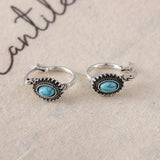 Créoles blason turquoise | Or blanc