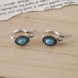 Créoles blason turquoise | Or blanc