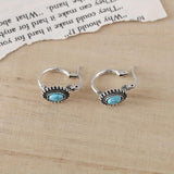 Créoles blason turquoise | Or blanc