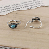 Créoles blason turquoise | Or blanc