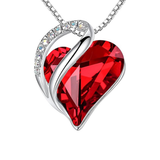 Collier Cœur infini avec rubis | Or blanc