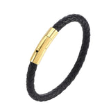 Bracelet en cuir tressé Valor | Or