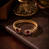 Bracelet ouvert rubis Veloria | Or