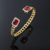 Bracelet ouvert rubis Veloria | Or