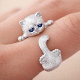 Bague ajustable chaton en or blanc