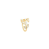 Bague ajustable opale blanche en or