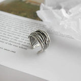 Bague ajustable multirangs en or blanc