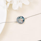Bracelet ajustable pendentif chien en or blanc