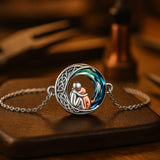 Bracelet ajustable pendentif chien en or blanc