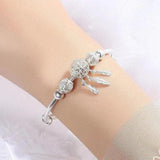 Bracelet attrape-rêves ajustable en or blanc