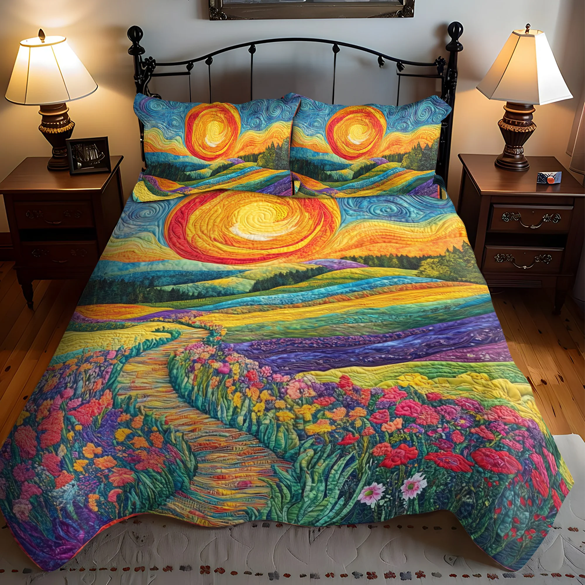 Ensemble de lit matelassé 3 pièces - Soleil