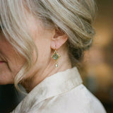 Boucles d'oreilles vintage verre bleu et perles