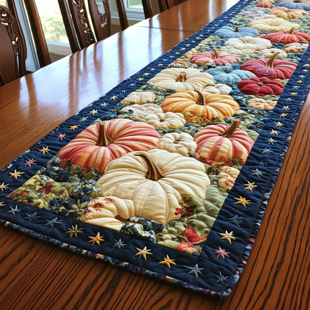 Chemin de table matelassé Citrouille Rustique – vue 3