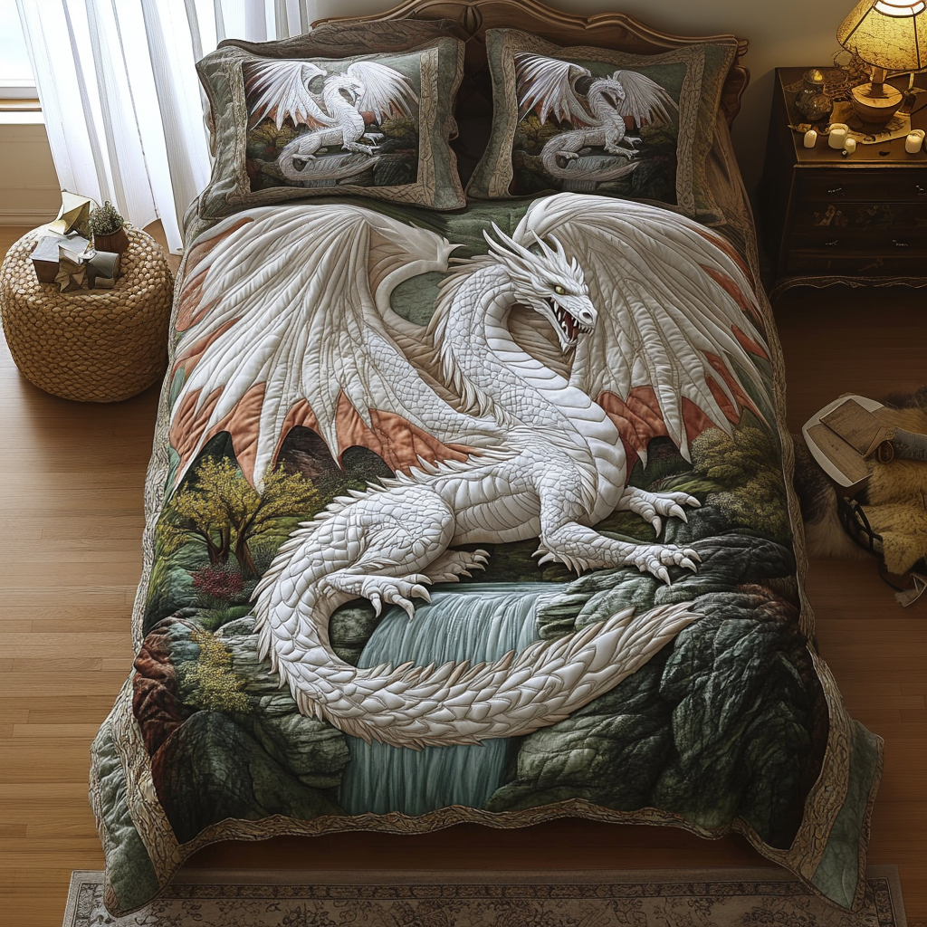 Ensemble de lit matelassé 3 pièces - Dragon