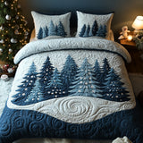 Ensemble de lit matelassé 3 pièces - Forêt d'Hiver