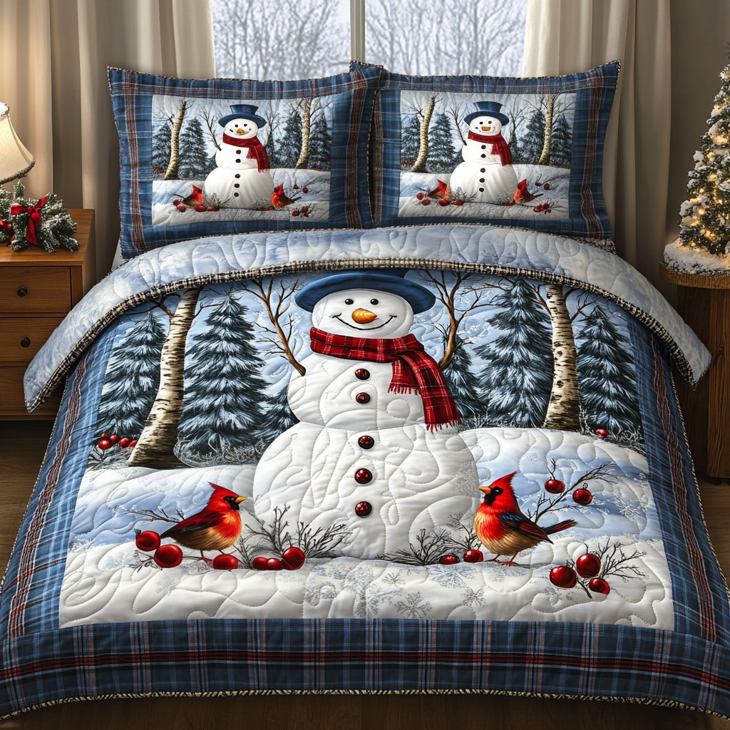 Ensemble de lit matelassé 3 pièces - Noël