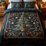 Ensemble de lit matelassé 3 pièces - Sapins Enneigés