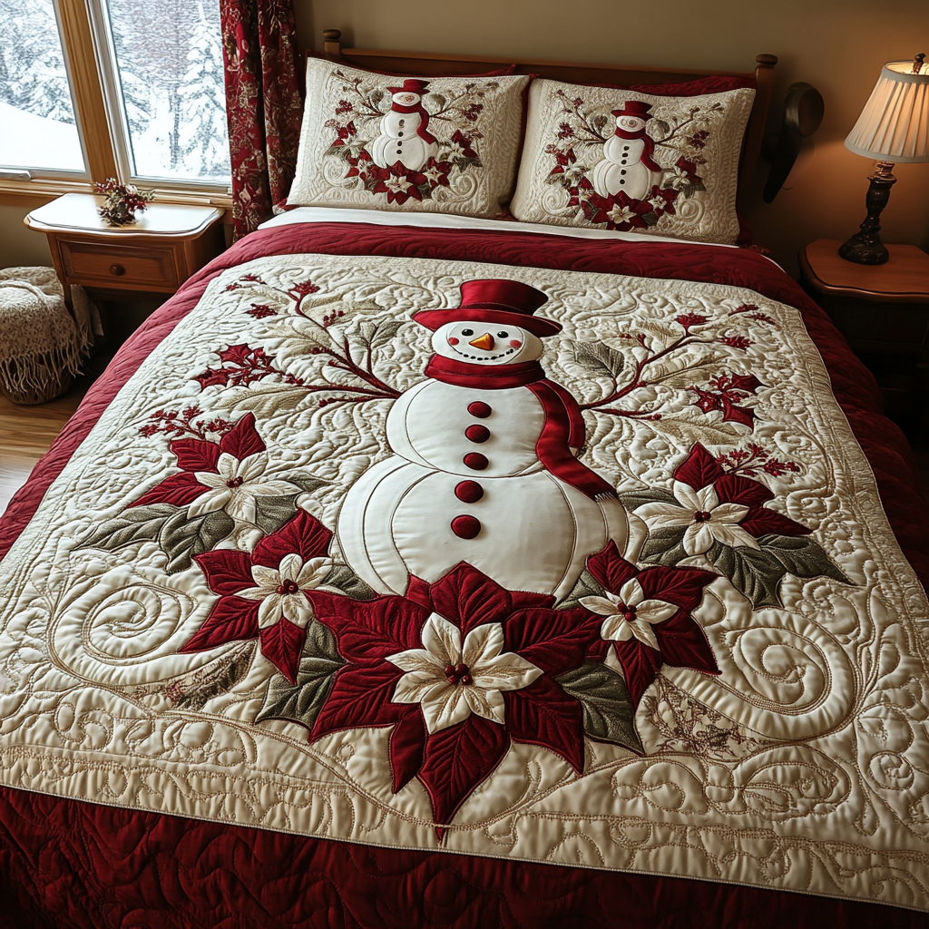Ensemble de lit matelassé 3 pièces - Lueur de Noël