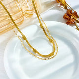 Collier rétro doré deux rangs « Sorella Gem »