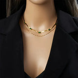 Collier rétro doré deux rangs « Sorella Gem »