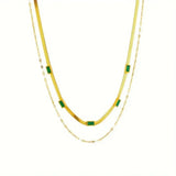 Collier rétro doré deux rangs « Sorella Gem »