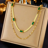 Collier rétro doré deux rangs « Sorella Gem »