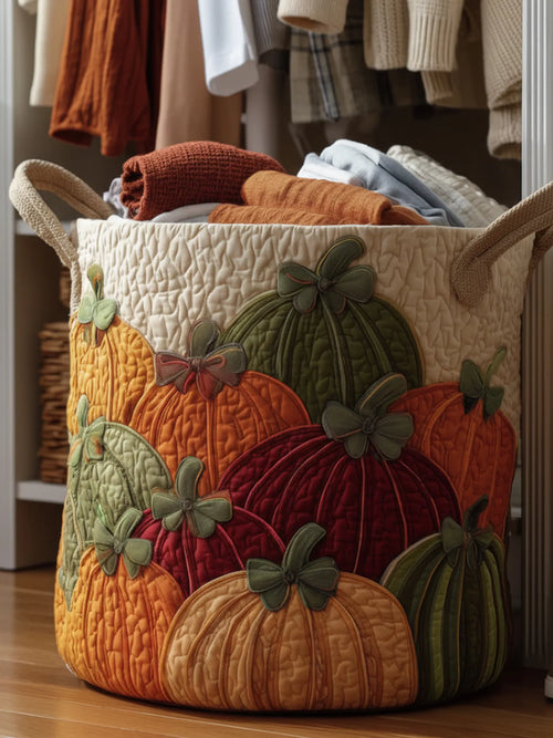 Panier à linge matelassé Citrouille d'Automne