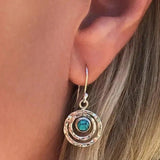 Pendantes pierre turquoise et anneaux