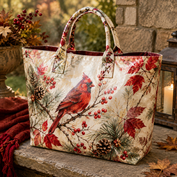 Sac cabas cardinal et baies en PVC