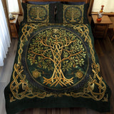 Ensemble de lit matelassé 3 pièces - Arbre de Vie Celtique