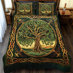 Ensemble de lit matelassé 3 pièces - Arbre de Vie Celtique Majestueux