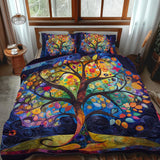 Ensemble de lit matelassé 3 pièces - Arbre de Vie Celtique Orné