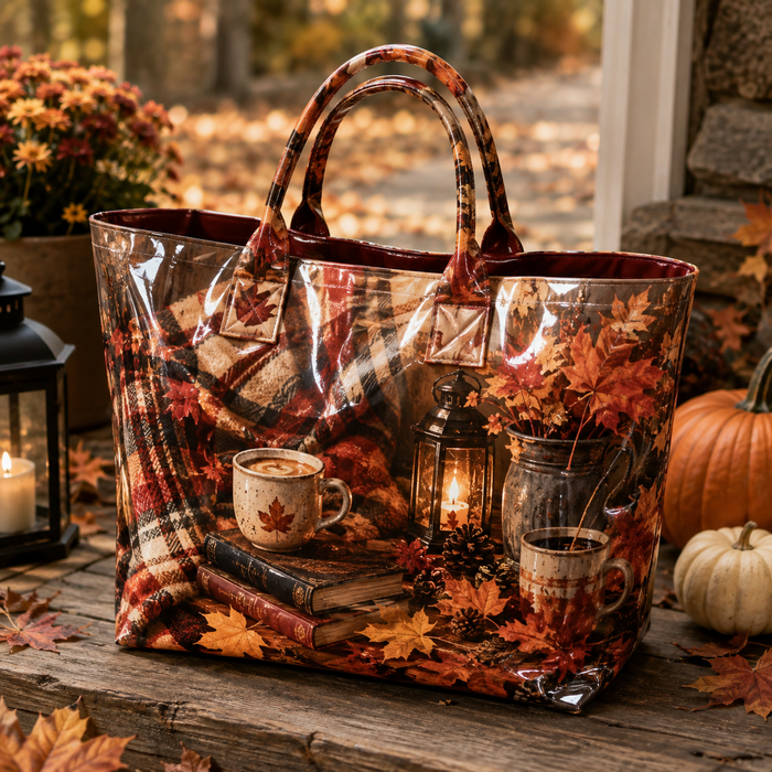 Sac cabas café d'automne en PVC