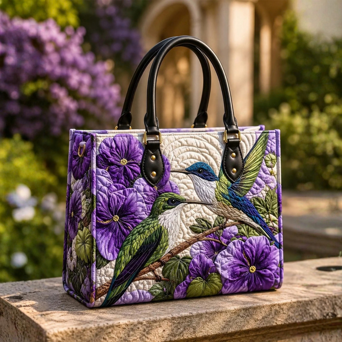 Sac à main - Fleurs & Colibris