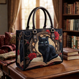 Sac à main - Livre & chat noir