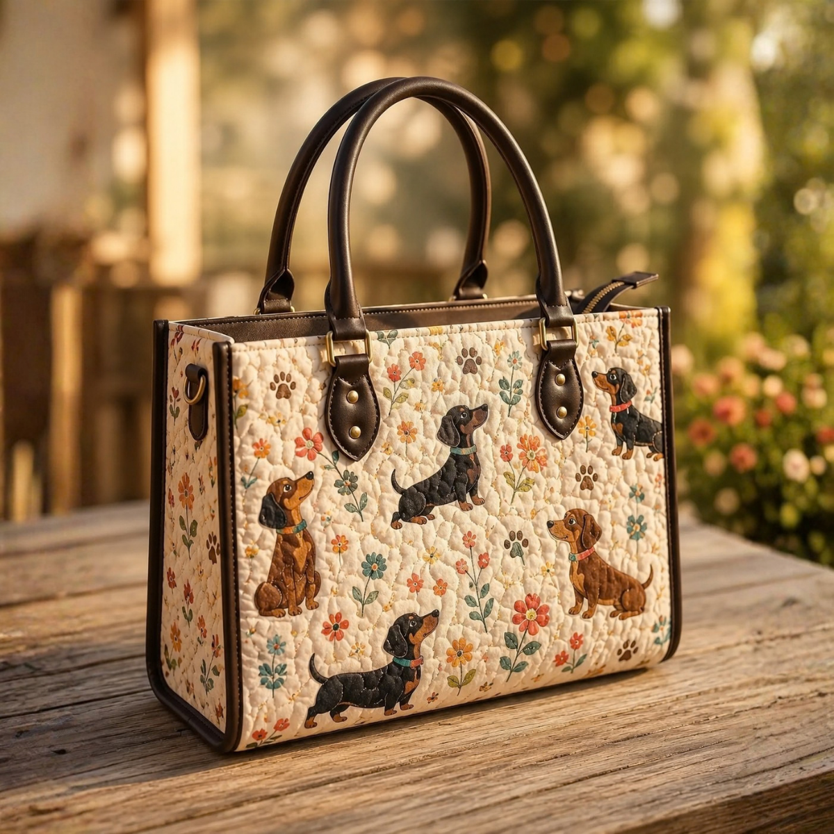 Sac à main - Chat coloré dans le jardin de fleurs