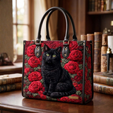 Sac à main - Rose & chat noir