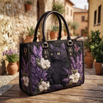 Sac à main - Chat noir & Fleur
