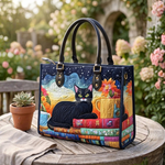 Sac à main - Chat noir & Livre